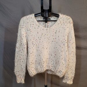 Cozy and Colorful Speckled Knit Sweater by Doe & Rae